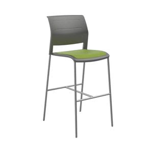 Olg Game Bar Stool Chrome Legs Charcoal Shell Lime Green Upholstered Seat Only