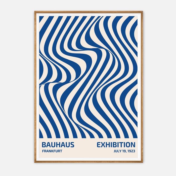 Galrie Bauhaus Exhibition Poster from Frankfurt 1923 - Vintage Art Print for Modern Decor, Wood Frame, 50 x 70cm (20 x 28inch)