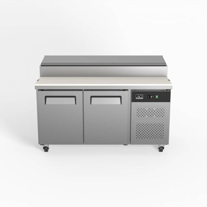 AG Equipment AG 2 Door Saladette Fridge - 8 x 1/3 GN Trays - Pizza Prep Fridges (AG-SH2000-800)