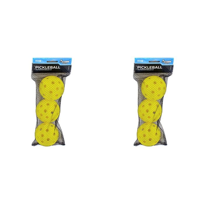 2x 3pc Formula Sports Pickleball Outdoor Balls - Yellow