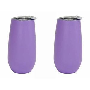 2PK Annabel Trends 175ml Stainless Steel Sparkling Flute Cup - Gelato Purple