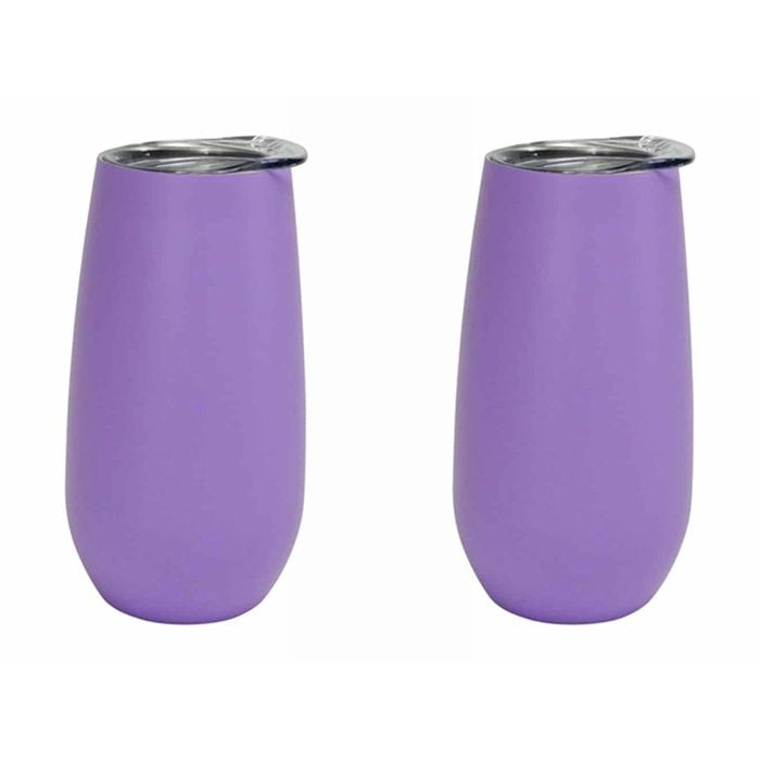 2PK Annabel Trends 175ml Stainless Steel Sparkling Flute Cup - Gelato Purple