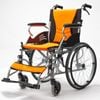 EQUIPMED Folding Aluminium Wheelchair, 20 Inch Wheels, Park Brakes, 100kg Capacity, Orange