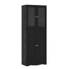 Costway 1.6m Display Cabinets Buffet Cupboard Bookcase - Black