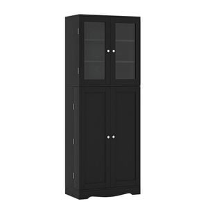 Costway 1.6m Display Cabinets Buffet Cupboard Bookcase - Black