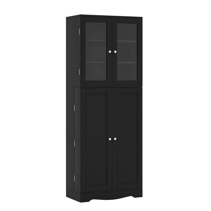 Costway 1.6m Display Cabinets Buffet Cupboard Bookcase - Black