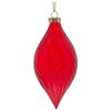 Christabelle Box of 6 Glossy Red Glass Teardrop Baubles with Swirl Pattern