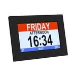 Artiss 8" Digital Day Clock Calendar Alarm Black