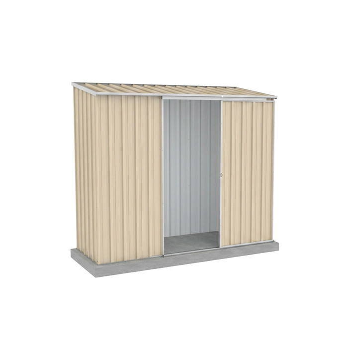 Absco Sheds 2.26 x 0.78 x 1.95m Classic Cream Ezislider Single Sliding Door Garden Shed