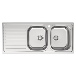 Estilo Double RH Bowl Topmount Sink With Drainer