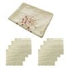 Elizabeth Flowers Cream Embroidered Rectangular Tablecloth 180 x 275 cm and 8 Napkins
