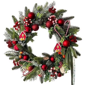 Lifebay Christmas Wreath Candy Cane Wall Hanging
