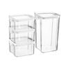 4 Piece Food Containers Set - 2 Sizes - White