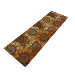Zenvibes Extra-Thick 7mm Cork Yoga Mat - Hand Drawn Sunflower