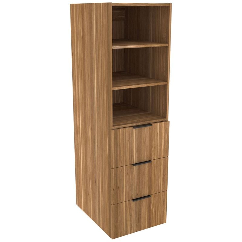 Lugna 1536 x 450 x 580mm Cove Ready to Assemble Robe Insert 2 Shelf 3 Drawer Unit