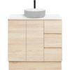 CIBO 900mm Coast Veneer Nordic Full Height Bathroom Vanity with Light Grey / White Countertop Basin