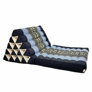 Jumbo 1-Fold Thai Triangle Pillow Mat - Handmade Kapok Floor Cushion and Portable Day Bed