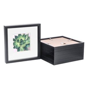 Nicola Spring 10" X 10" Black 3d Box Photo Frames - 6" X 6" Mount - Pack Of 5