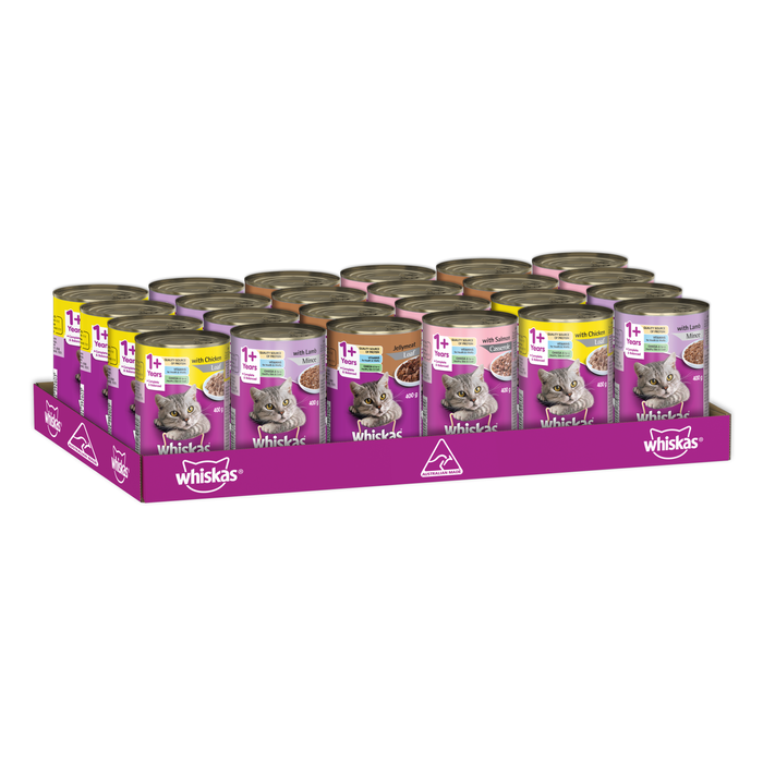 Whiskas 400g Mixed Variety Adult Cat Wet Food - 24 Can