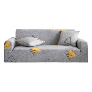 SOGA High Stretch 4-Seater Geometric Print Sofa Slipcover