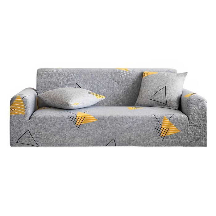 SOGA High Stretch 4-Seater Geometric Print Sofa Slipcover