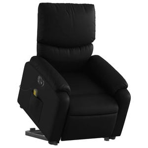 vidaXL Electric Stand up Massage Recliner Chair Armchair Black Faux Leather