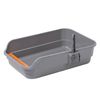 Pawz Large Cat Litter Box High Sided Open Top Cat Litter Tray 60cm Grey