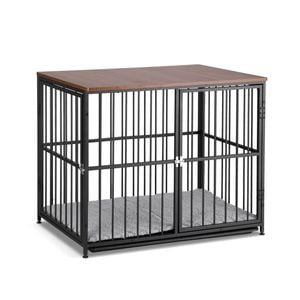 I.pet Large Dog Crate Furniture 93cm Dog Cage Puppy Pet Wooden Black