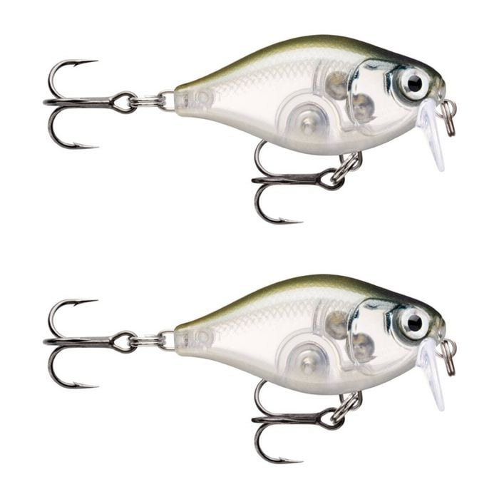 2x Rapala 3.5cm X Light Crank Shallow Run Crankbait Fishing Lure -Ghost Shinner