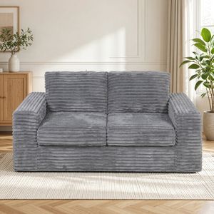 Ufurniture 162cm 2 Seater Sofa Wide-wale Corduroy Loveseat No Assembly Grey