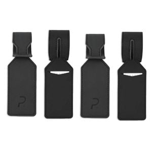 2x 2pc Paklite Adjustable ID Luggage Accessory Tag Set w/Loop Strap 5x26cm Black