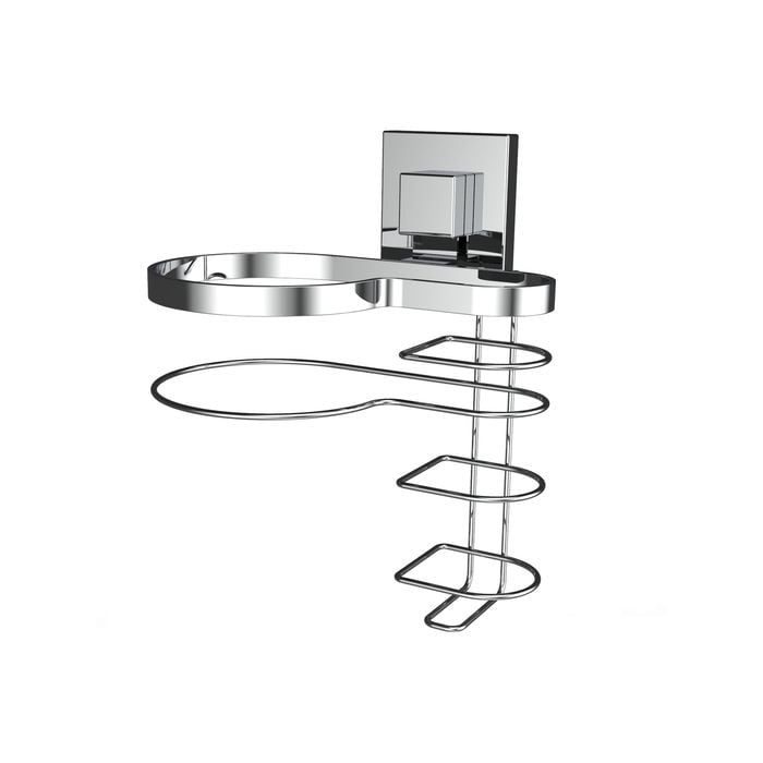 Fusion-Loc Stainless Steel Suction Hair Dryer And Straightener Combo Caddy
