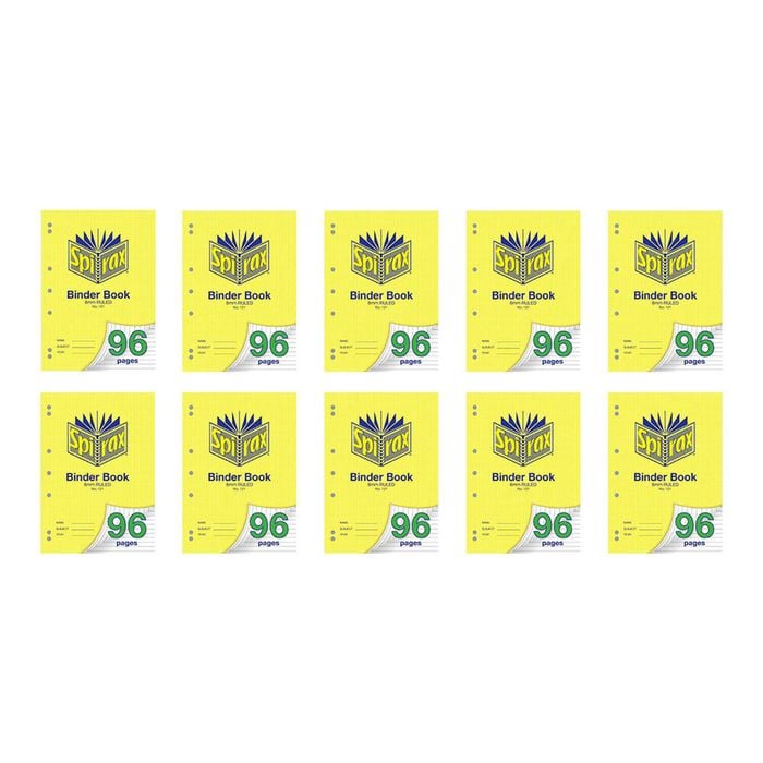 10x Spirax 121 Binder Book A4 8mm Ruled 96 Pages School Paper Notebook Yellow