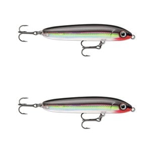 2x Rapala 13cm Skitter V Topwater Walk The Dog Style Fishing Lures - Silver