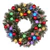 Christabelle 61cm Christmas Wreath Snowy Bristle with LED Lights Multicolour Front Door Decoration