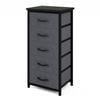 Ufurniture 5 Drawers Dresser with Adjustable Feet, Tall Storage Organizer Chest of Drawers Black & Gray