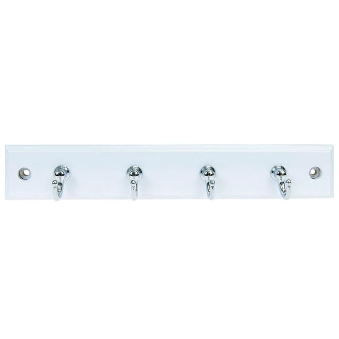 Mode Perma White Board With 4 Chrome Hooks Key Rack
