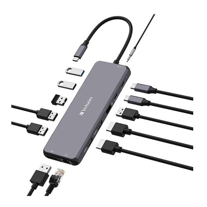 Verbatim Usb C Pro Multiport Hub 13 Port 2 X Hdmi 1 X Displayport