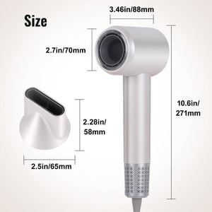 Hair Dryer Lightweight Anion High Speed Quick Dry Electric Led 1800w White - White