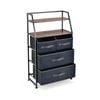 Costway 4 Chest Of Drawers Dresser W/2-tier Open Shelves Rustic Brown