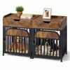 Advwin 2PCS Wooden Dog Cage Furniture Pet Kennel Puppy House Side Table Sofa End Table