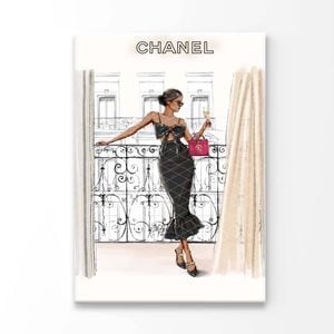 Luxury Fashion Store with Lady Print 100% Australian Made 90x120cm (Stretched Canvas)