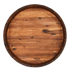 Cerve Wine Barrel Top Serving Tray/ Grazing Board Platter Serveware 60x60cm