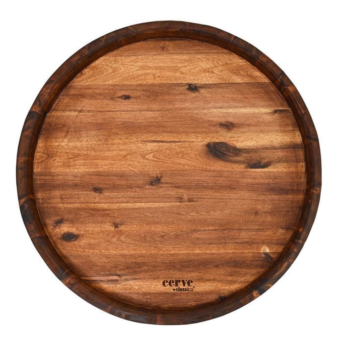 Cerve Wine Barrel Top Serving Tray/ Grazing Board Platter Serveware 60x60cm