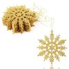 Catzon 12Pcs Christmas Snowflake Hanging Decor for Xmas Trees-Gold