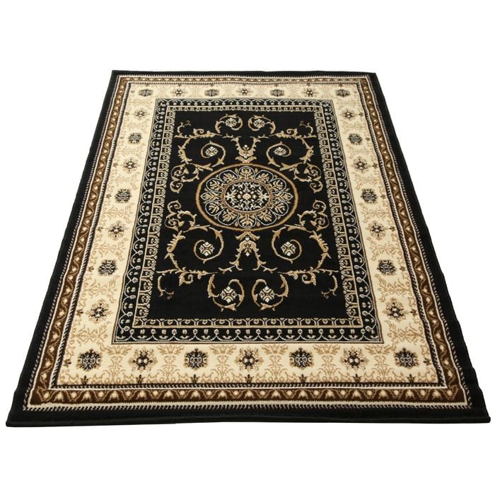 The Estate Collection 160 x 225cm Black Antalya Classical Rug