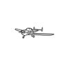 Ignite Laser Erco Ercoupe 415CD - Classic Two-Seat Light Aircraft Silhouette Metal Wall Art Coated Black 23.6 inch - 60 cm