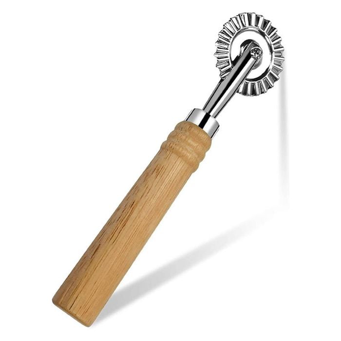 Catzon Ravioli Cutter with Wooden Handle and Fluted Edge