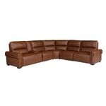 5 Seater Genuine Leather Recliner Sofa in Brown Colour