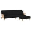vidaXL 2-Seater Sofa Bed with Pillows and Footstool Day Bed Couch Black Velvet